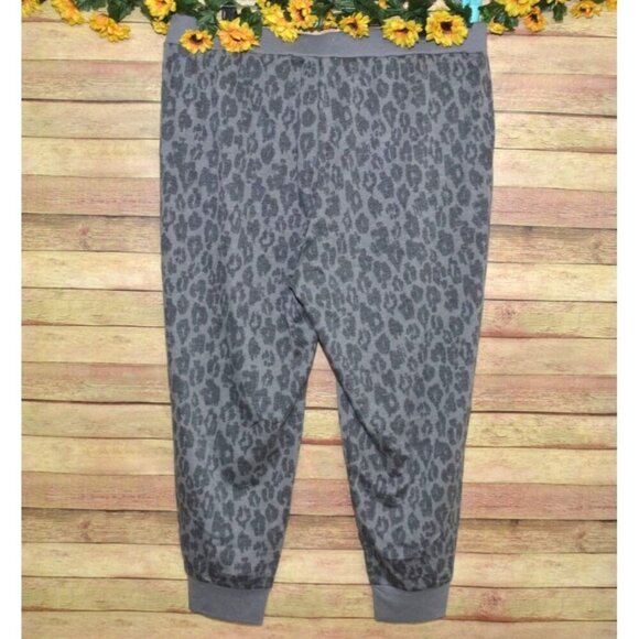 NWT Mudpie Ladies XL Gray Leopard Casual Pull On Joggers Pants Comfy Lounge Soft - Picture 4 of 8